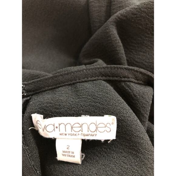 Eva Mendes Overall Jumpsuit Size 2 Long Sleeve Black Y2K Fairy Core Barbiecore - Picture 7 of 12